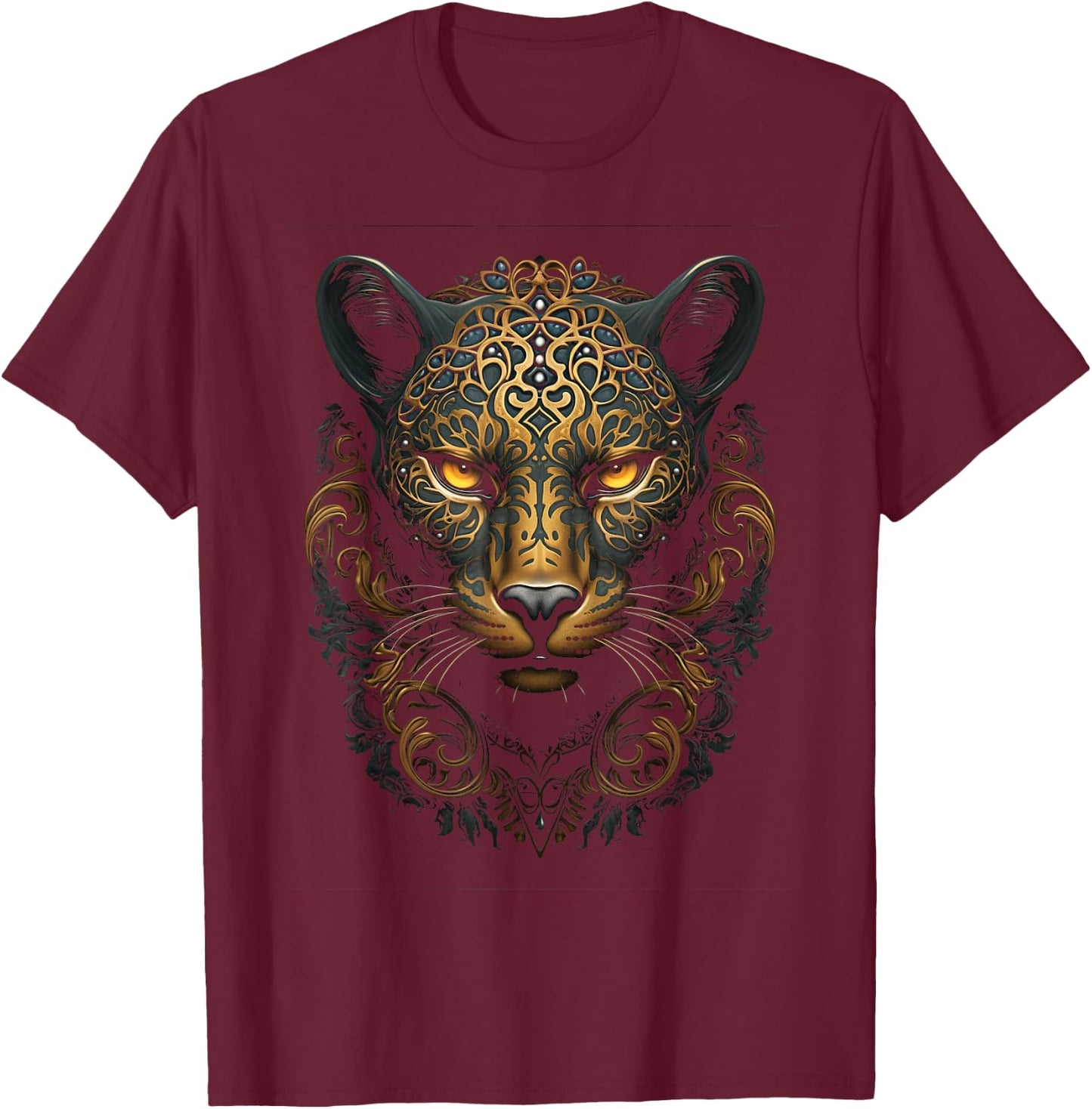 Jaguar Mexican Aztec Jaguars Native Majestic Animal T-Shirt - T-Shirt | Maroon