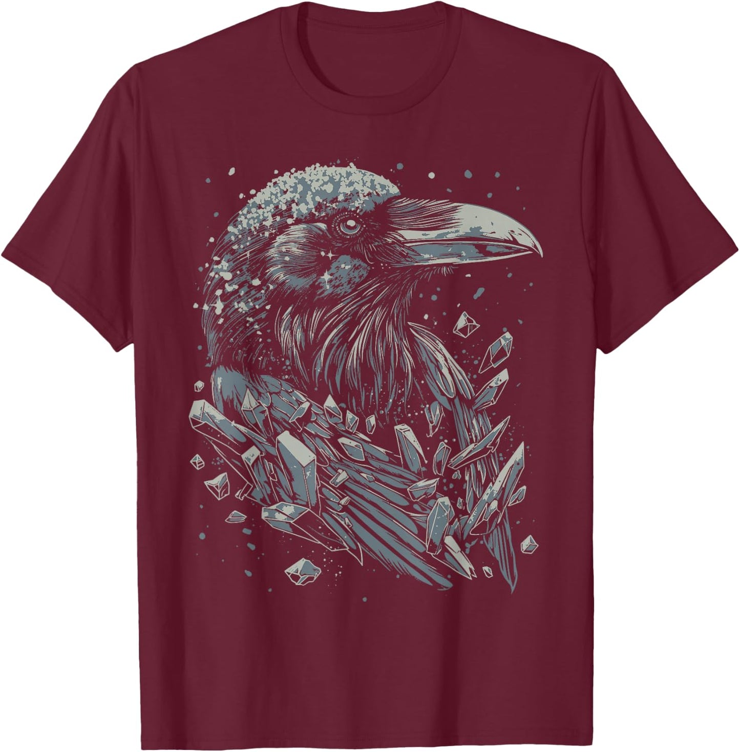 Crystal Raven | Pastel Goth Dark Academia Goblincore Witchy T-Shirt - T-Shirt | Maroon
