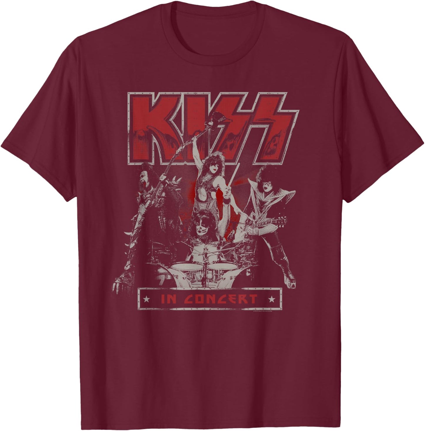 KISS - Live In Concert T-Shirt - T-Shirt | Maroon