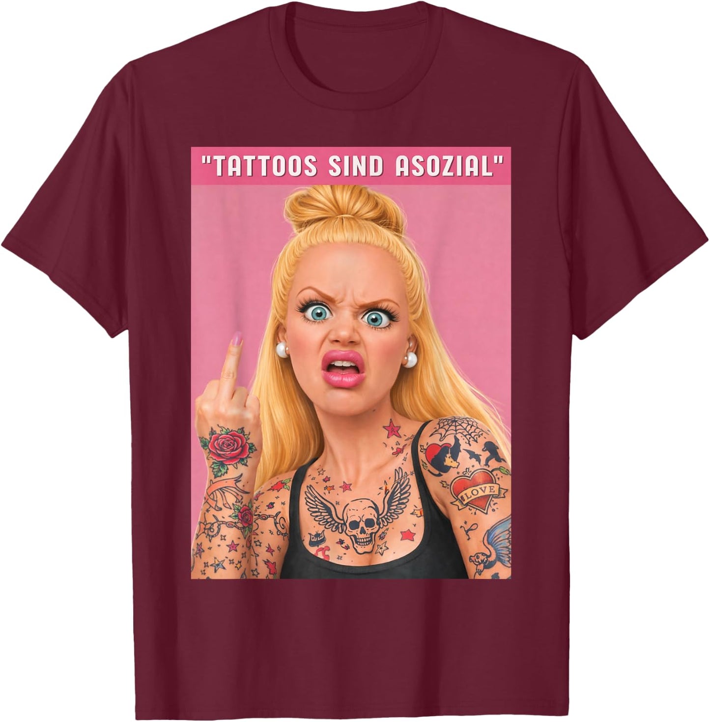 Disgusted FACE Meme DOLL Babe X Only Cute Baby Love Fans T-Shirt - T-Shirt | Maroon