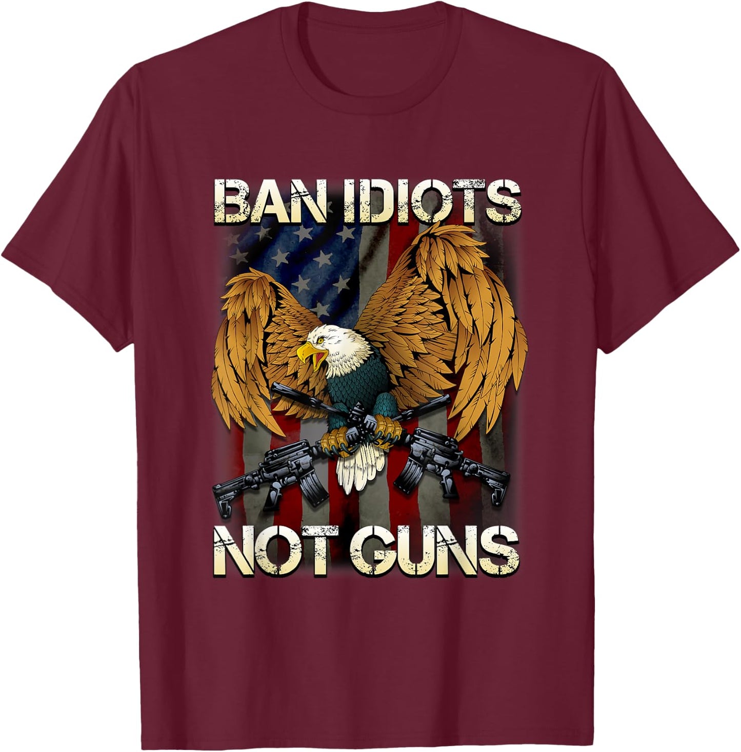Eagle Military 2A Theme Gift - Eagle 2nd Amendment T-Shirt - T-Shirt | Maroon