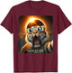 Funny Selfie Tiger Kids Solar Eclipse T-Shirt - T-Shirt | Maroon