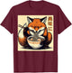 Funny Fox Eating Ramen Japanese Monster Lover Birthday T-Shirt - T-Shirt | Maroon