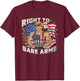 Right To Bare Arms 4th Of July Funny Gym Workout T-Shirt - T-Shirt | Maroon