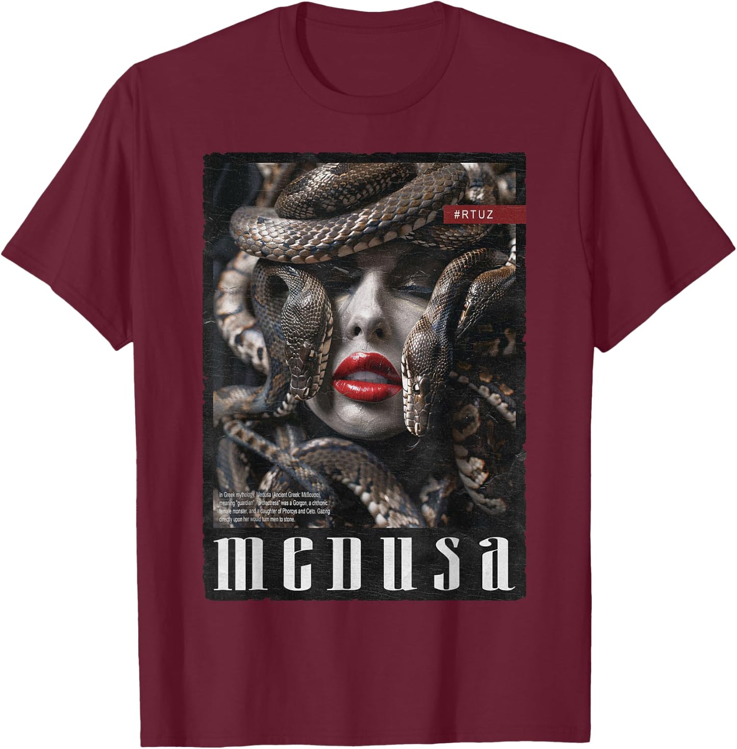 Gorgon Medusa Goddess Snake Greek Mythology Medusa T-Shirt - T-Shirt | Maroon