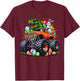 Funny Easter T-Rex Bunny Dinosaur Monster Truck Dino Easter T-Shirt - T-Shirt | Maroon