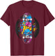 Skateboard Graffiti Skater T-Shirt - T-Shirt | Maroon