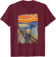 The Scream by Edvard Artist Munch Famous Painting T-Shirt - T-Shirt | Maroon
