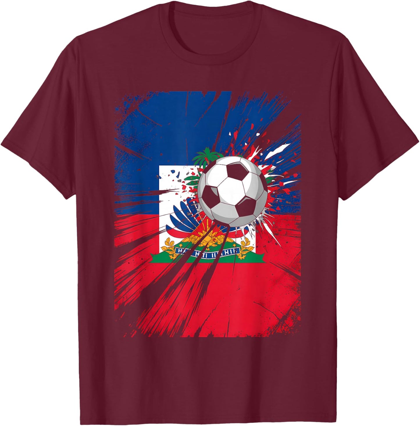 Proud Haiti National Flag Pride T-Shirt - T-Shirt | Maroon
