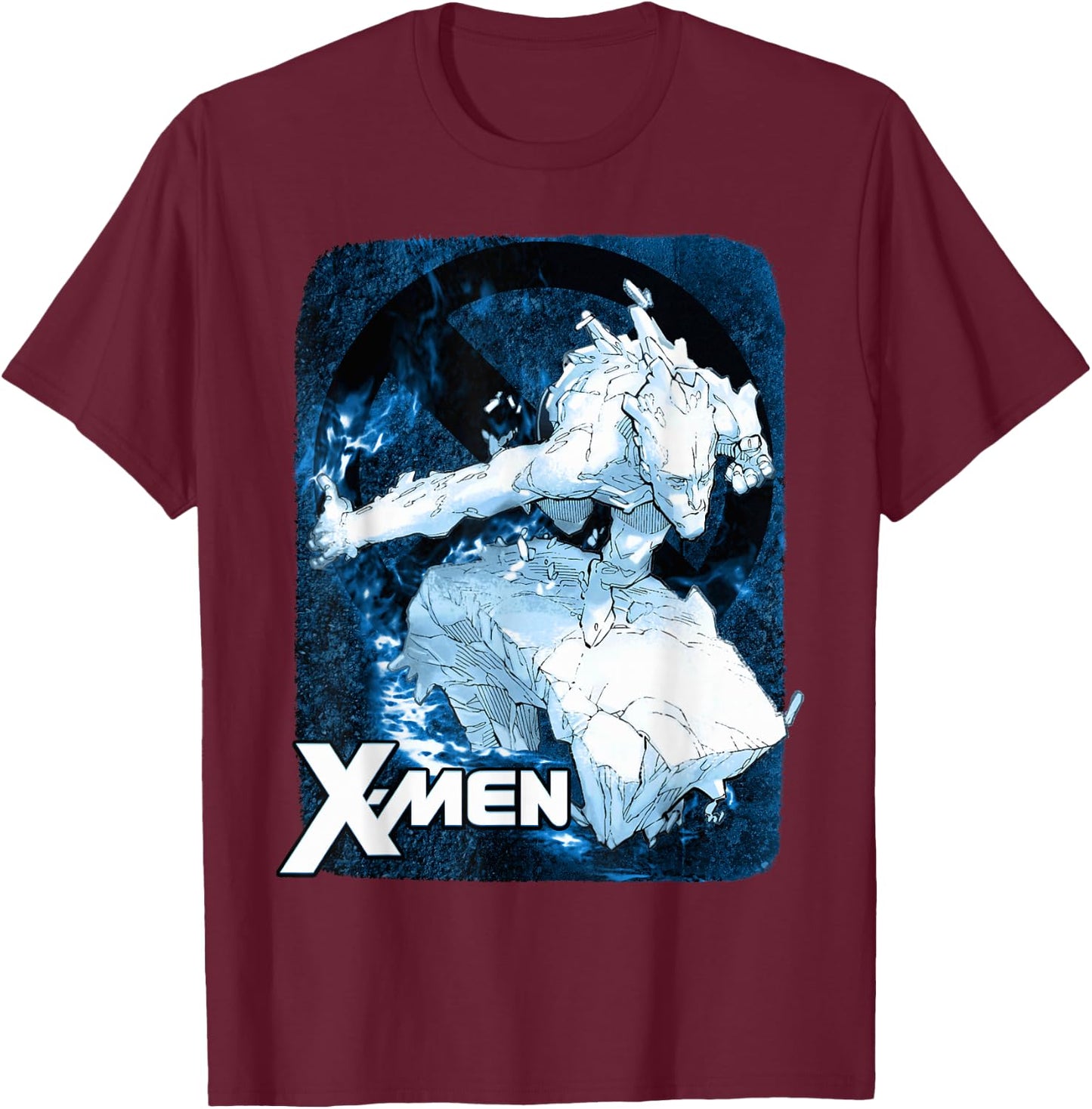 Marvel X-Men Iceman Flames Cold As Ice Graphic T-Shirt - T-Shirt | Maroon