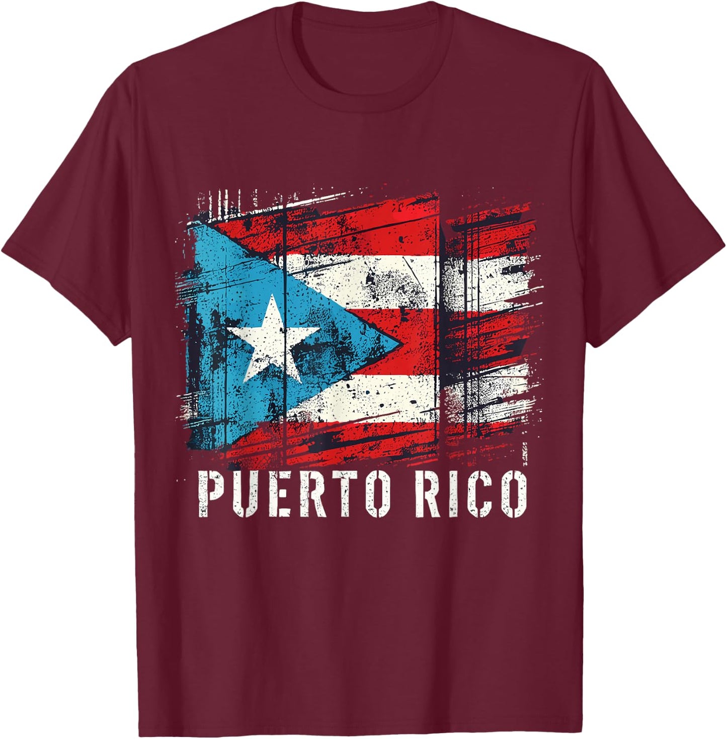 Puerto Rico Flag Heritage Month Hispanic Boricua Rica T-Shirt - T-Shirt | Maroon