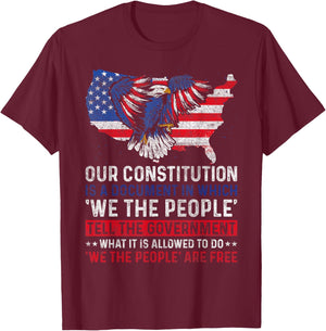 We The People Tell - US Constitution Patriotic American Women Men T-Shirt - T-Shirt | Maroon