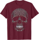 Skull Art Graphic Skull , Black, S T-Shirt - T-Shirt | Maroon