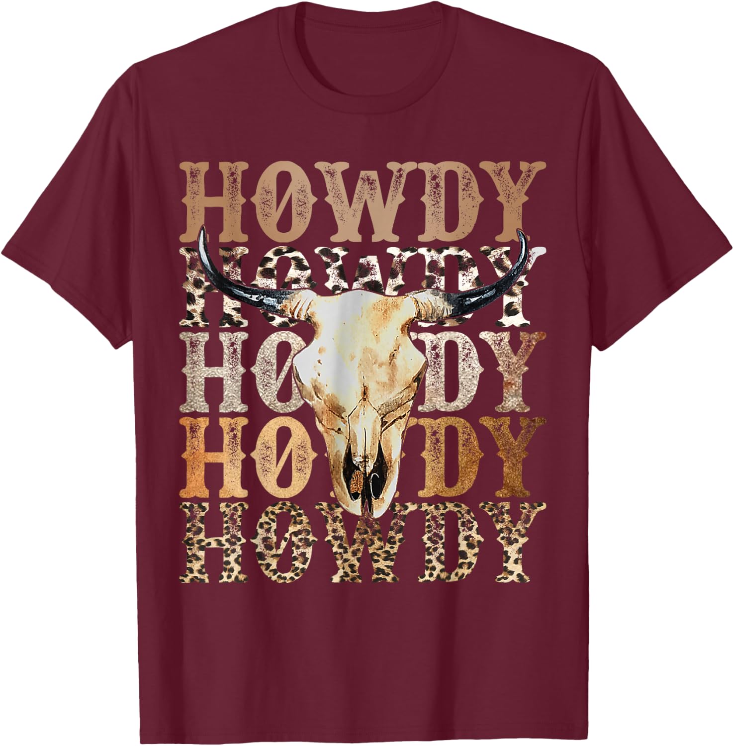 Retro Howdy Cowboy Cowgirl Western Rodeo Women T-Shirt - T-Shirt | Maroon