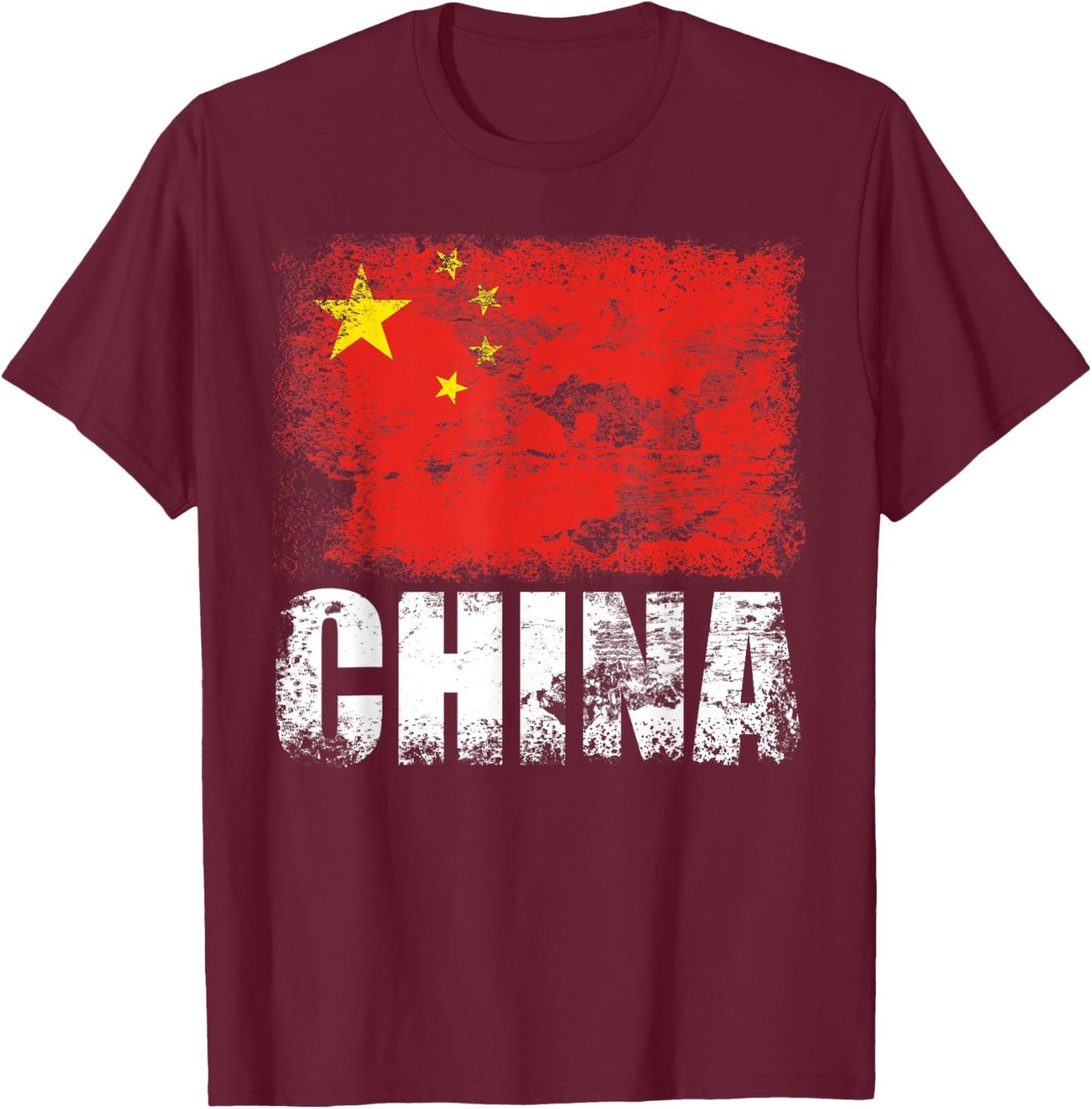 China Flag | Chinese Flag Red T-Shirt - T-Shirt | Maroon