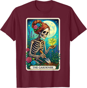 The Gardener Tarot Card T-Shirt - T-Shirt | Maroon