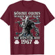 Wikinger Herren T Odins Söhne Jahrgang 1967 Geburtstags T-Shirt - T-Shirt | Maroon
