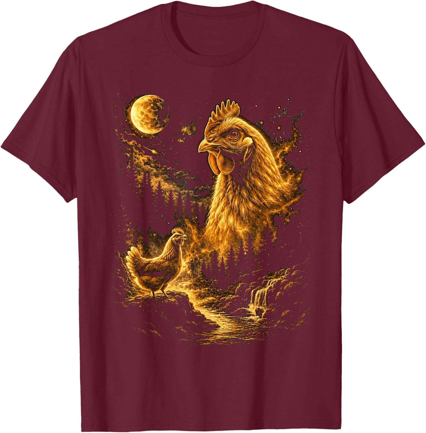 Cute Chicken Boys Men Vintage Farm Animal T-Shirt - T-Shirt | Maroon