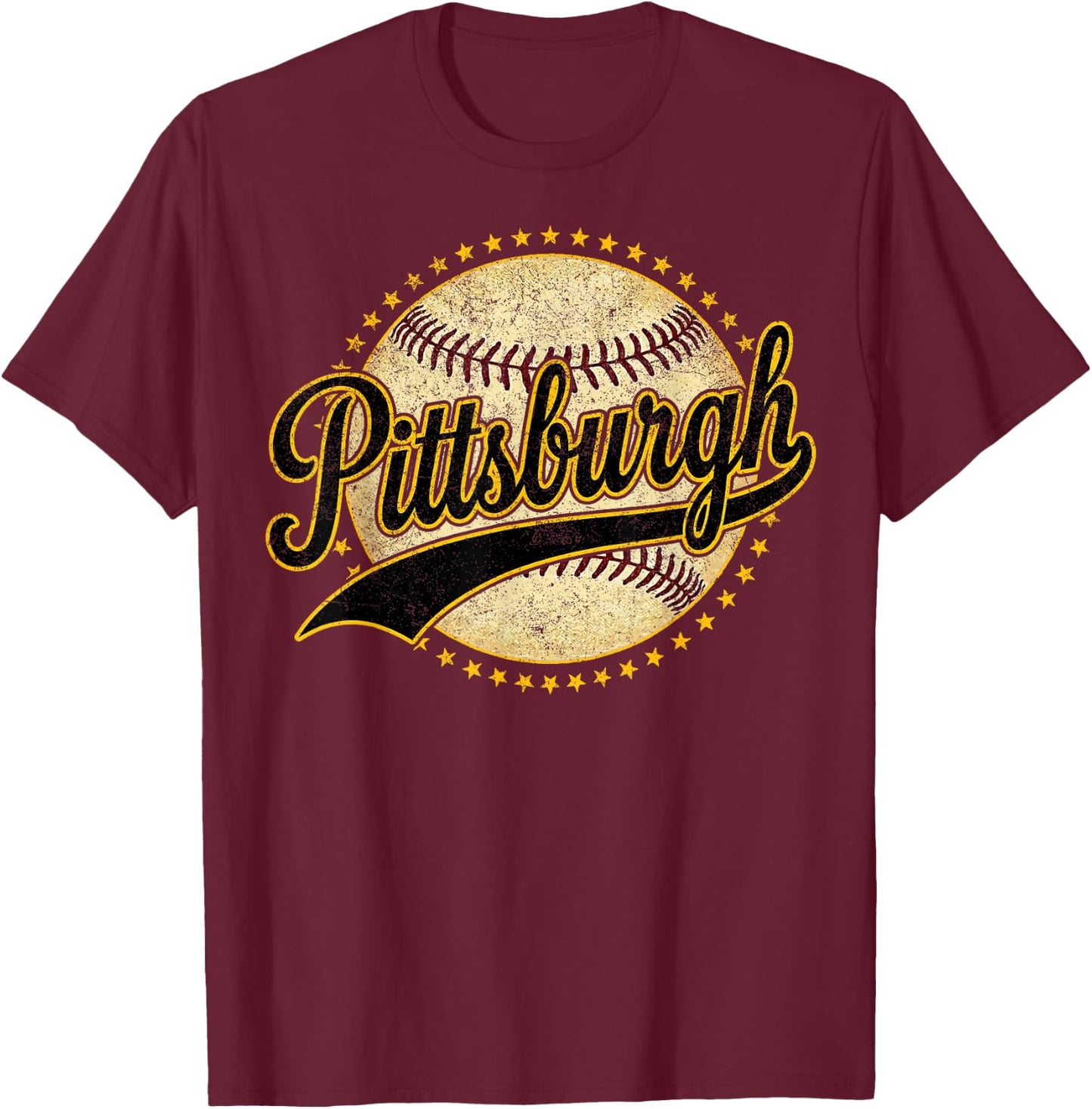 Retro Pittsburgh Throwback Classic Pittsburgh T-Shirt - T-Shirt | Maroon