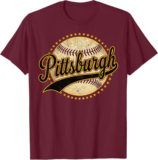 Retro Pittsburgh Throwback Classic Pittsburgh T-Shirt - T-Shirt | Maroon