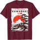 Kawasaki City, artwork Ukiyoe-e Japanese retro Kawasaki , Black, S T-Shirt - T-Shirt | Maroon