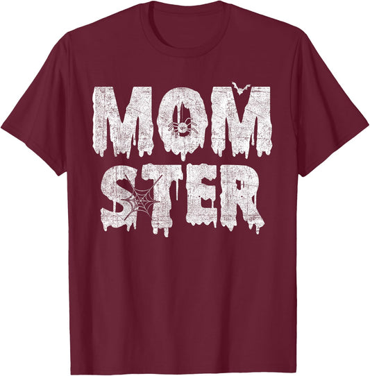 Funny Momster Dadcula Halloween Mom Dad Matching Costume T-Shirt - T-Shirt | Maroon