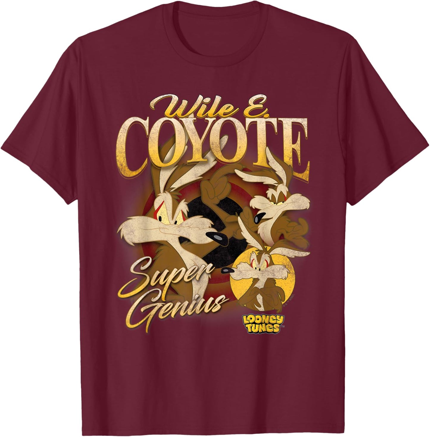 Looney Tunes Bootleg Wile E Coyote T-Shirt - T-Shirt | Maroon