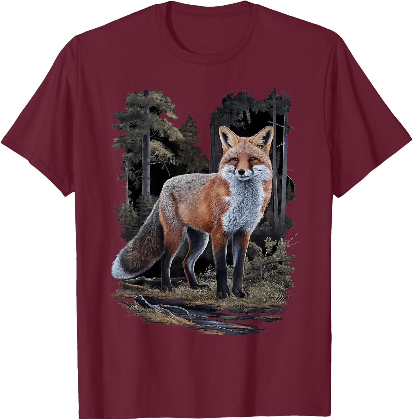Hunter & Huntress Hunting Fox Gift Clothing Hunting T-Shirt - T-Shirt | Maroon