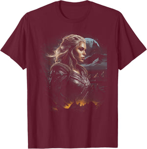 Female Warrior Lagertha Nordic Mythology Odin , black T-Shirt - T-Shirt | Maroon