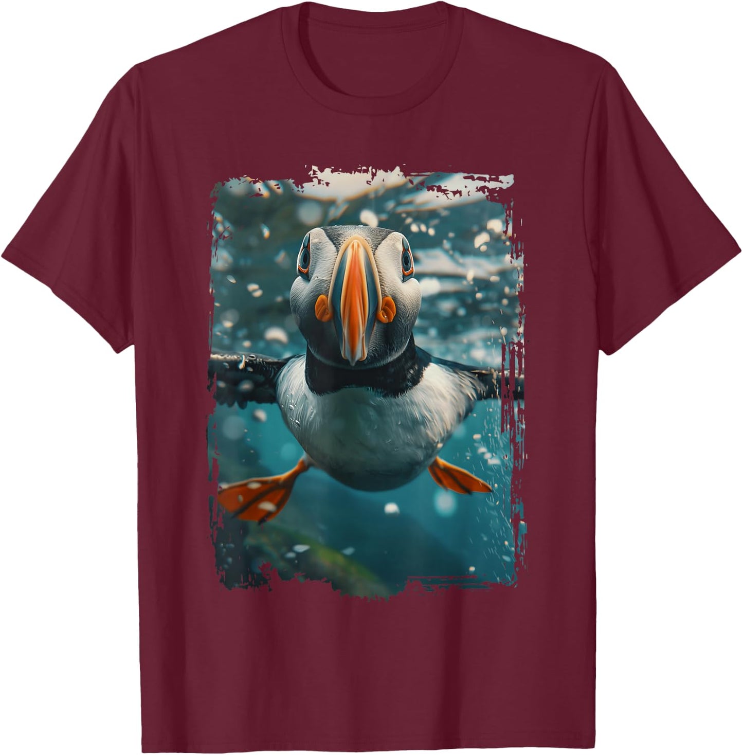 Atlantic Puffin T-Shirt - T-Shirt | Maroon