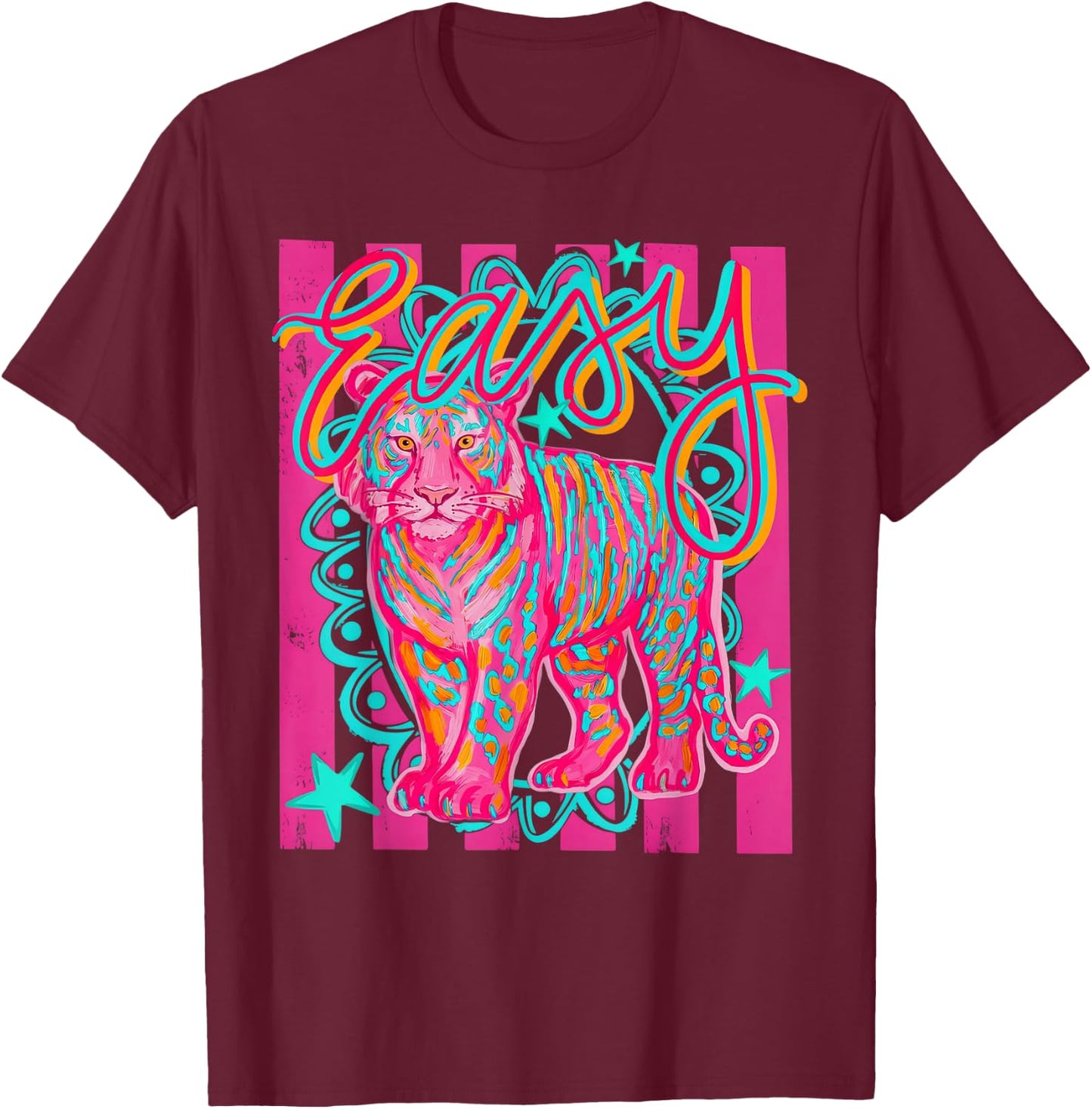 Preppy Easy Tiger Last Day of School T-Shirt - T-Shirt | Maroon