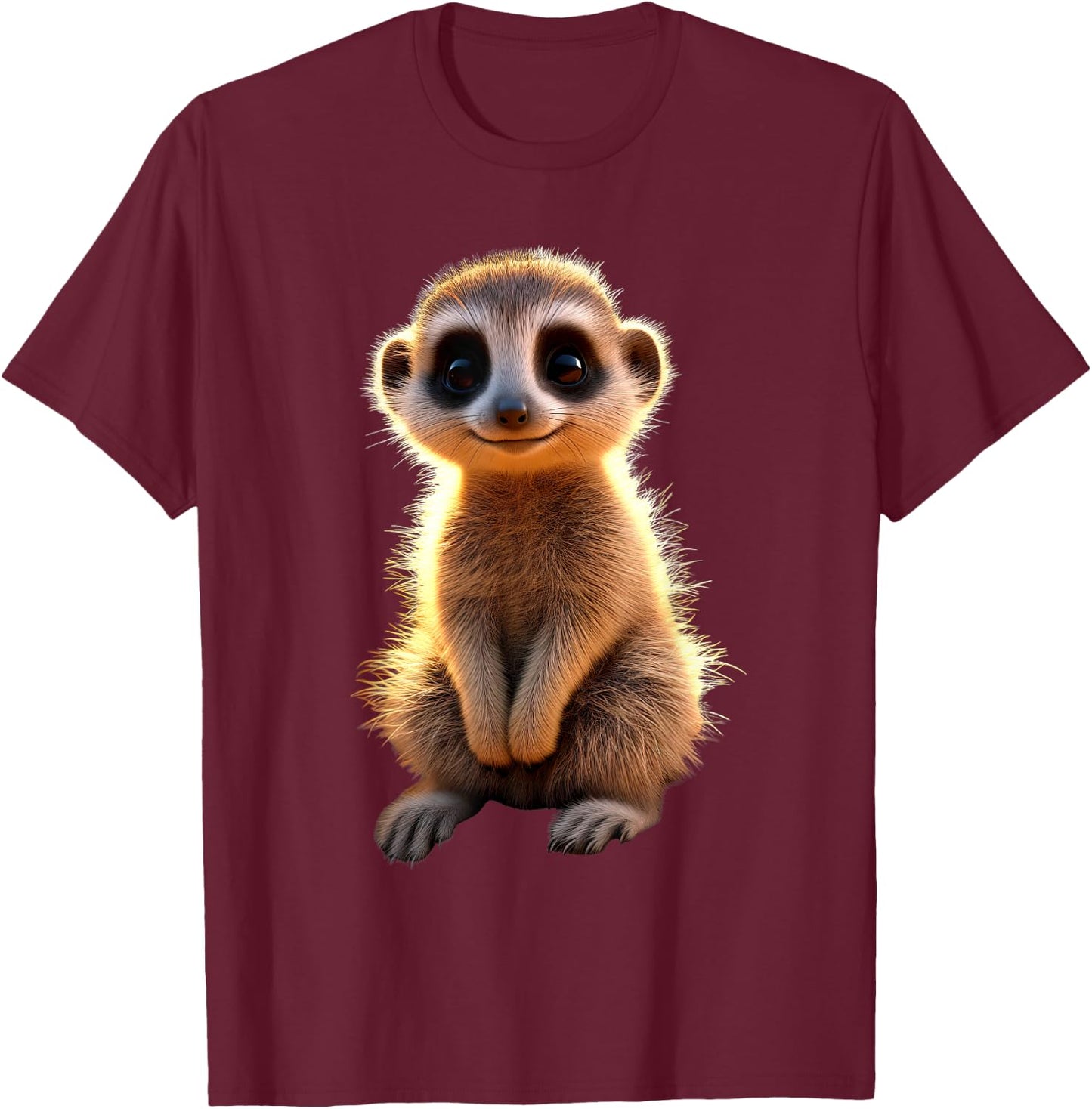 Meerkat Animal Lovers Cute Surikate Meerkat , black T-Shirt - T-Shirt | Maroon