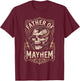 Father of Mayhem Vintage Gothic Skull and Snake Tattoo T-Shirt - T-Shirt | Maroon