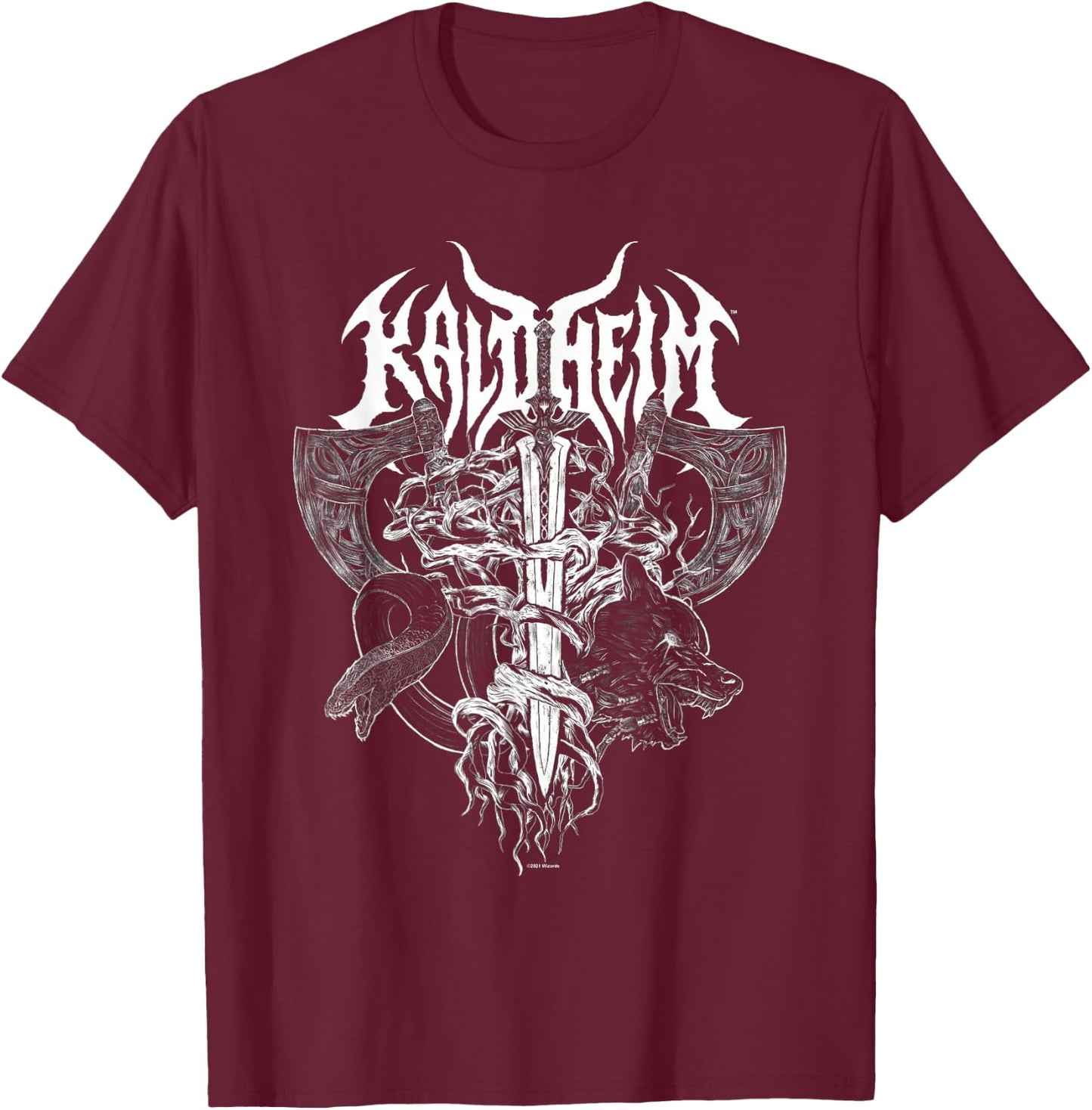 Magic: The Gathering Kaldheim Sword , black T-Shirt - T-Shirt | Maroon