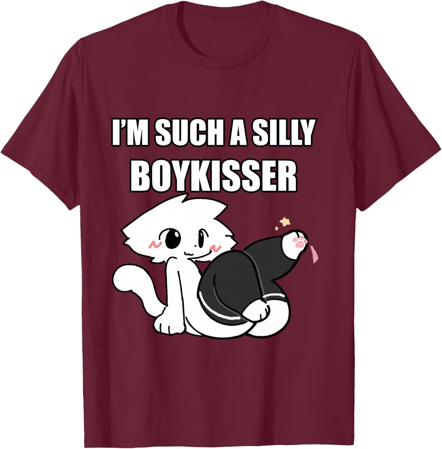 Dumme Junge Kisser Meme Femboy Homosexuell Stolz LGBTQ Langarmshirt T-Shirt - T-Shirt | Maroon