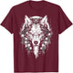 Occult Horror Alt Aesthetic Witchy Gothic Furry Wolves Wolf T-Shirt - T-Shirt | Maroon