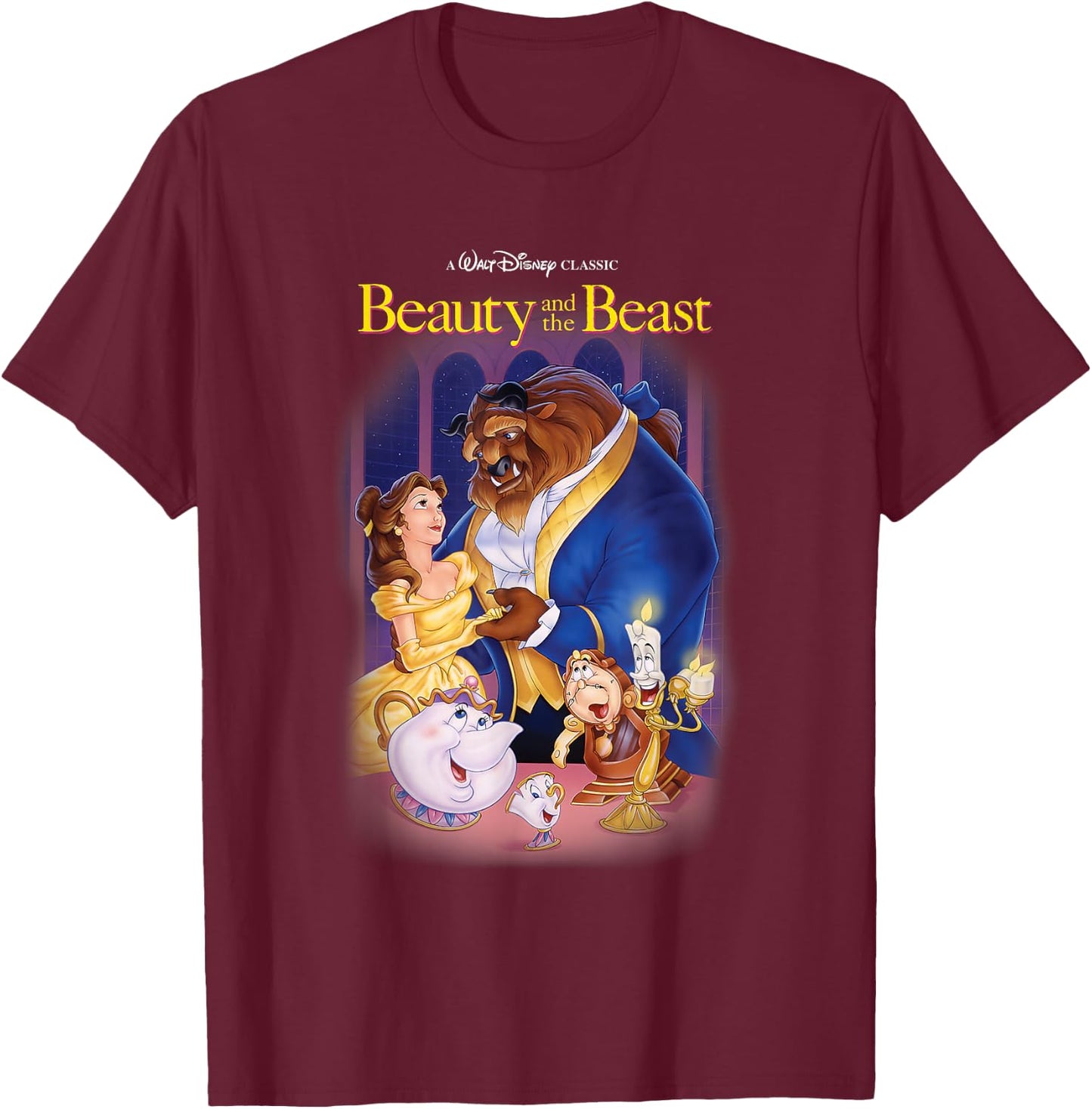 Disney Beauty and the Beast Belle Beast Cover , black T-Shirt - T-Shirt | Maroon