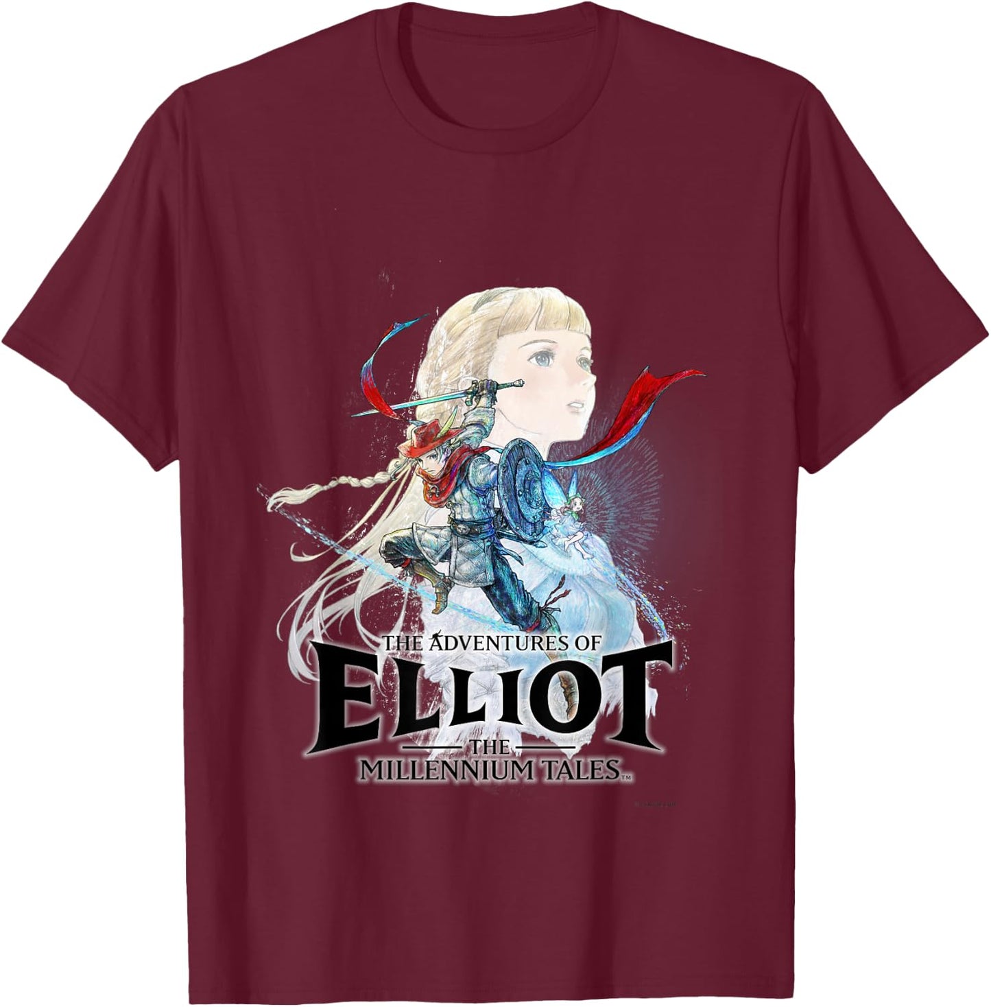 Official THE Adventures of Elliot Box Art T-Shirt - T-Shirt | Maroon