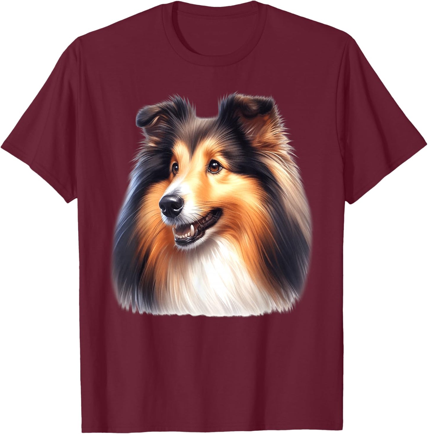 Shetland Sheepdog x Sheltie T-Shirt - T-Shirt | Maroon