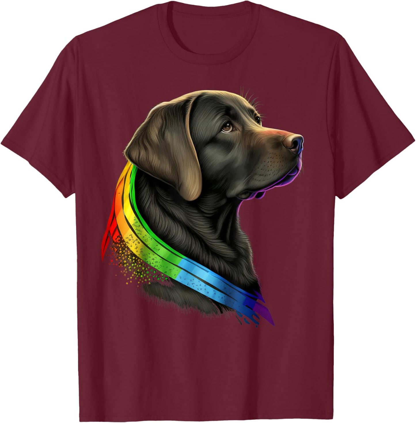 Labrador Gay Pride LGBT Rainbow on Labrador Retriever LGBTQ T-Shirt - T-Shirt | Maroon