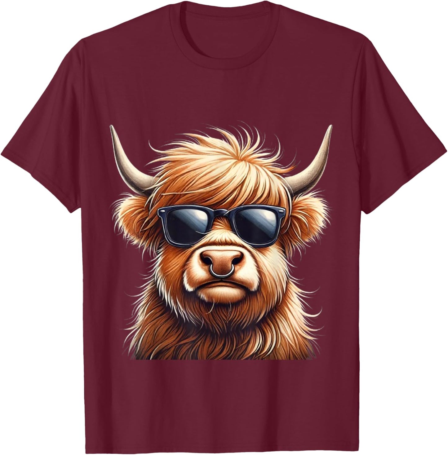 Highland cow design for farmers and highland cow T-Shirt - T-Shirt | Maroon