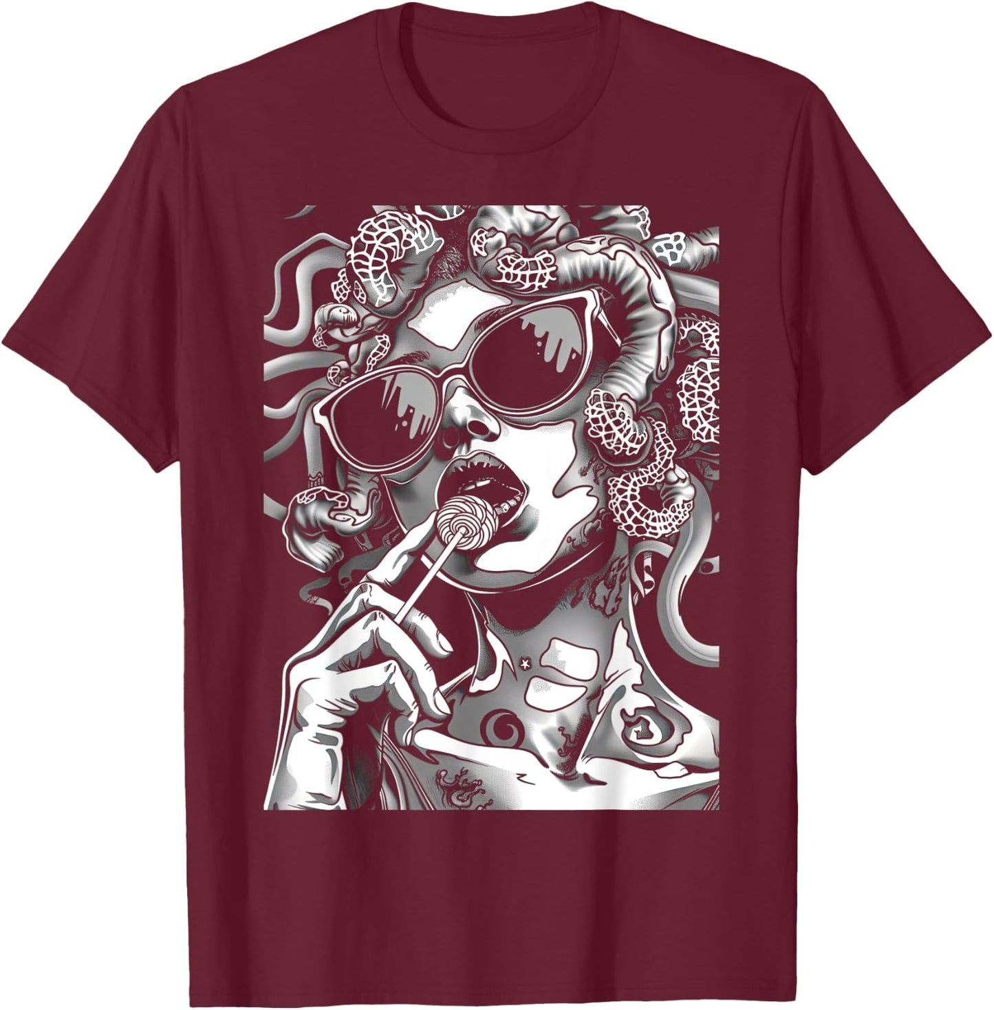 Medusa Gorgon Greek Mythology T-Shirt - T-Shirt | Maroon