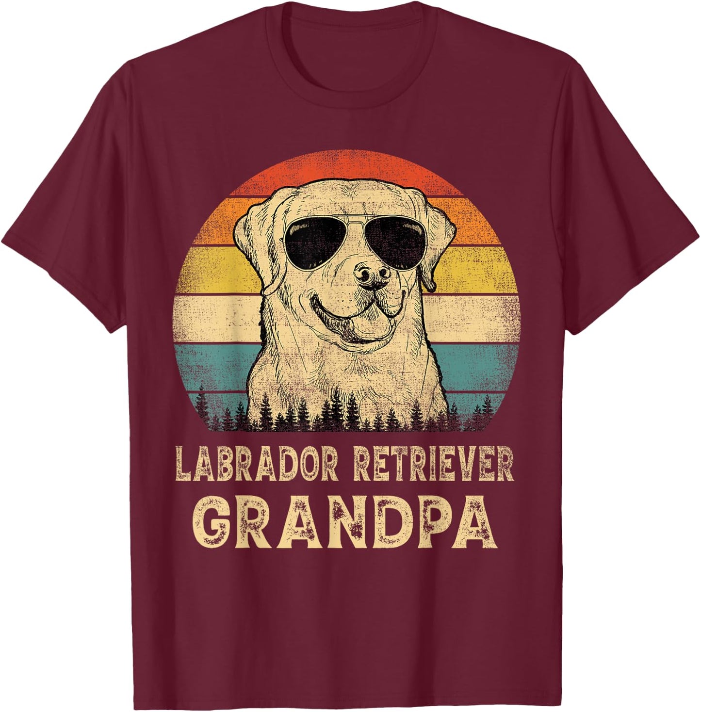 Vintage Labrador Retriever Grandpa Dog Lovers Father's Day Women T-Shirt - T-Shirt | Maroon