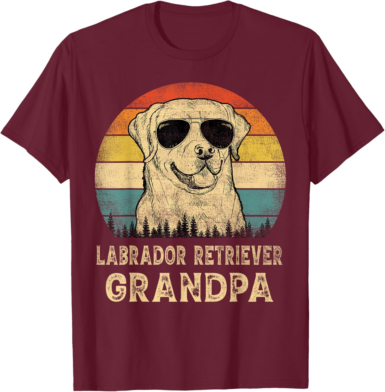 Vintage Labrador Retriever Grandpa Dog Lovers Father's Day Women T-Shirt - T-Shirt | Maroon