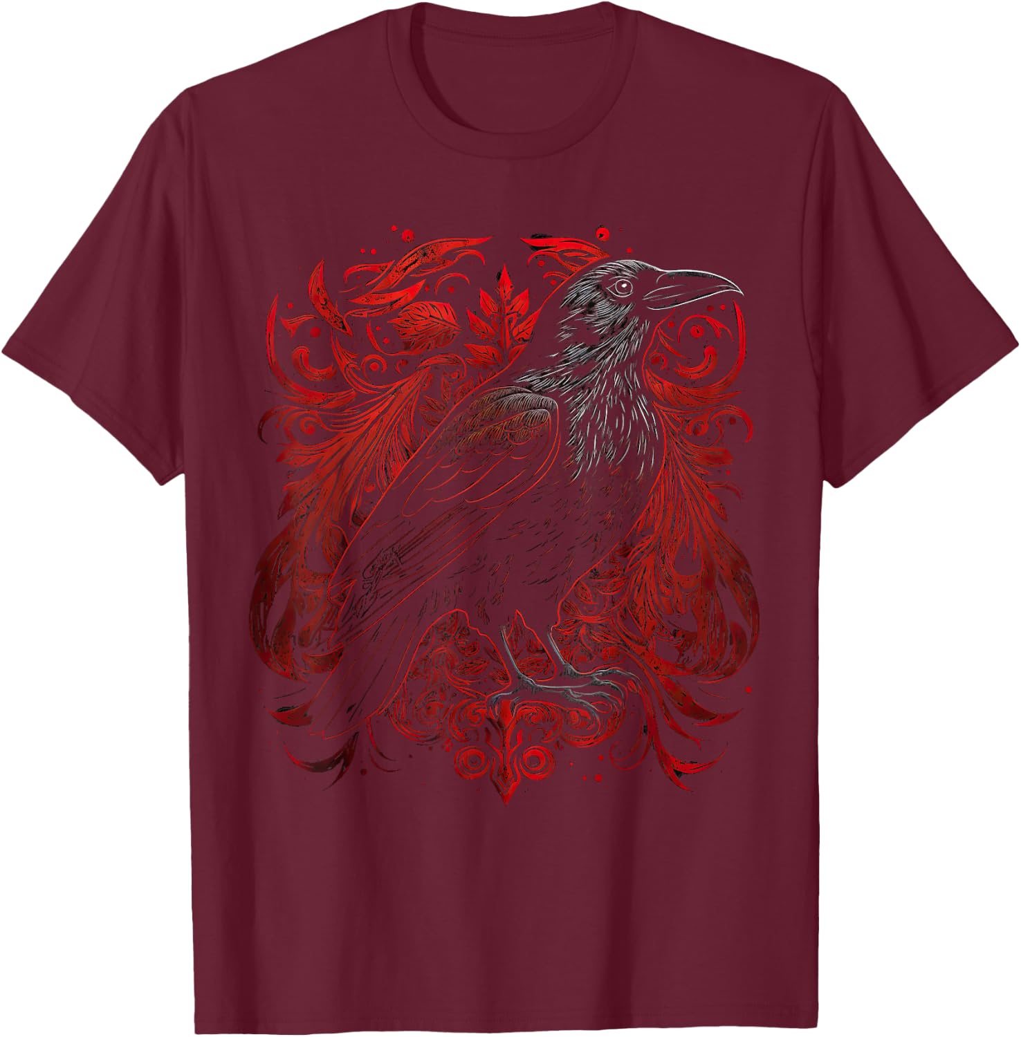 Odin's Raven Viking Norse Runes Nordmann Mythology T-Shirt - T-Shirt | Maroon