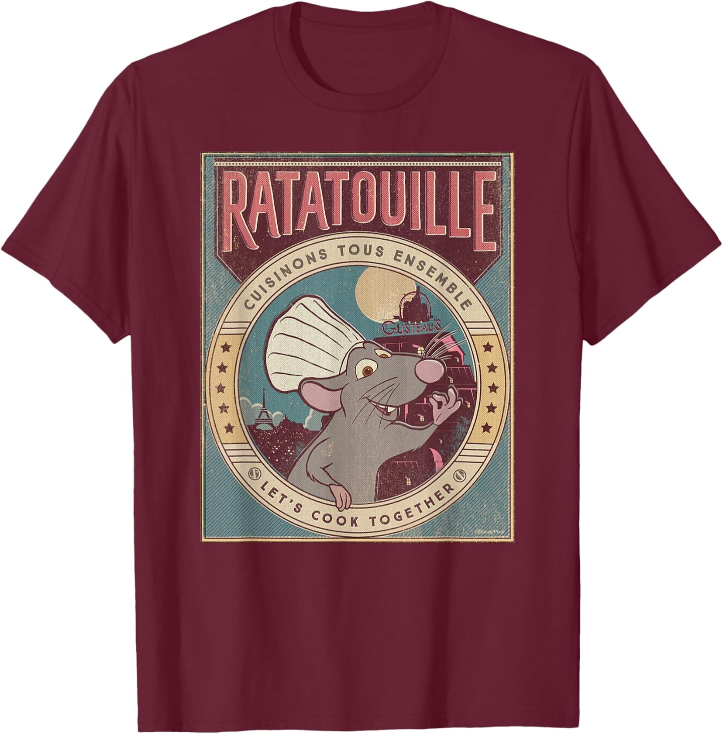 Disney and Pixar's Ratatouille Chef Remy Let's Cook Together T-Shirt - T-Shirt | Maroon