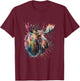 Moose Men Woman Colorful Watercolor Moose T-Shirt - T-Shirt | Maroon