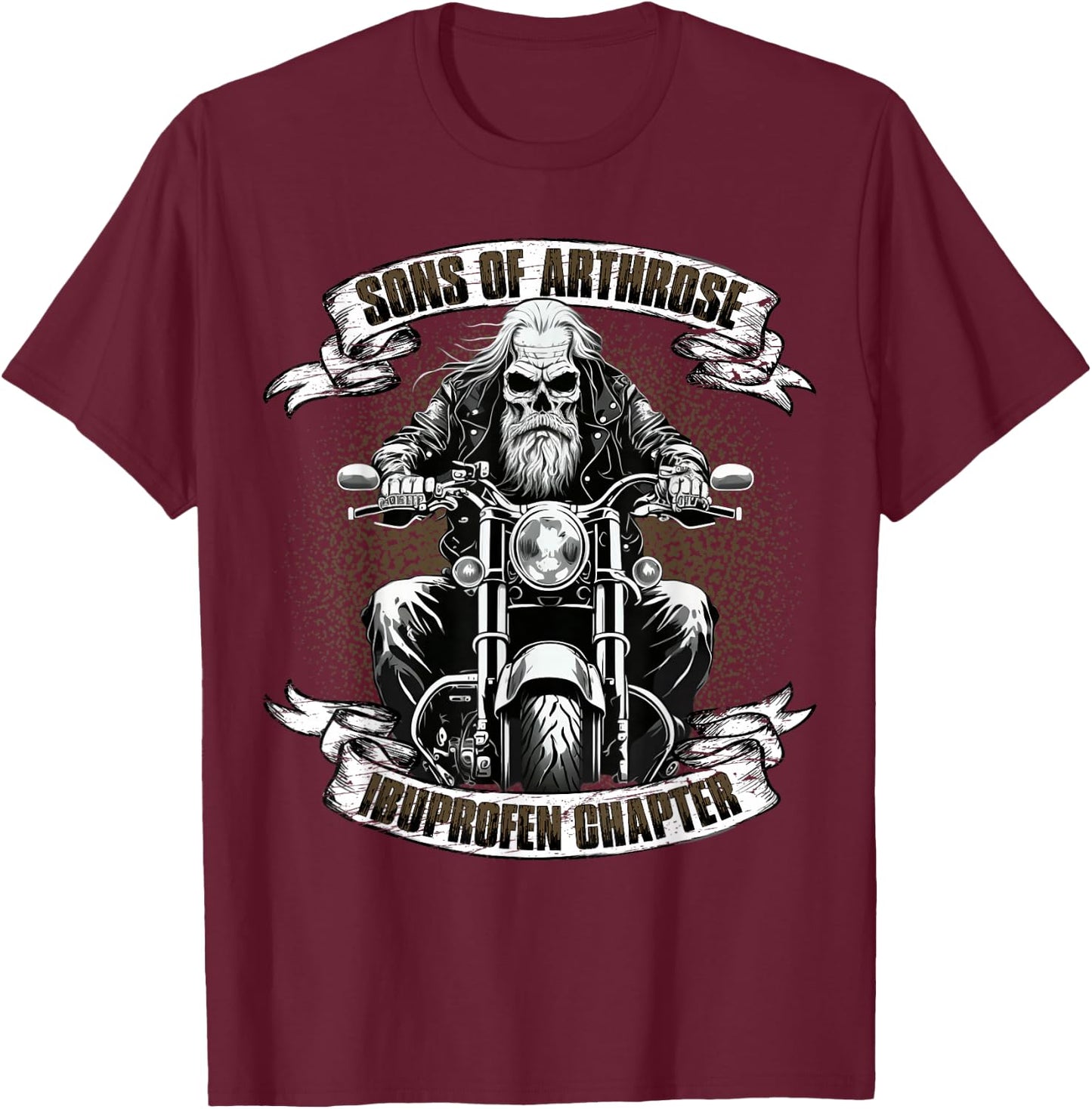 Sons of Arthrose - Ibuprofen Chapter Biker Motorradfahrer T-Shirt - T-Shirt | Maroon