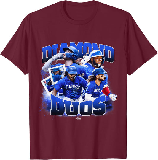 Vladimir Guerrero Jr. & Bo Bichette | Toronto | MLBDDUO4010 T-Shirt - T-Shirt | Maroon