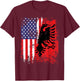 Albanian American Flag USA Albania Flag T-Shirt - T-Shirt | Maroon